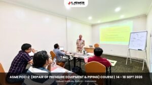 Photo 1 - ASME PCC-2 (Repair of Pressure Equipment and Piping) Course on September 14 - 18, 2026 at Ladwer Institute, Batam - Indonesia.